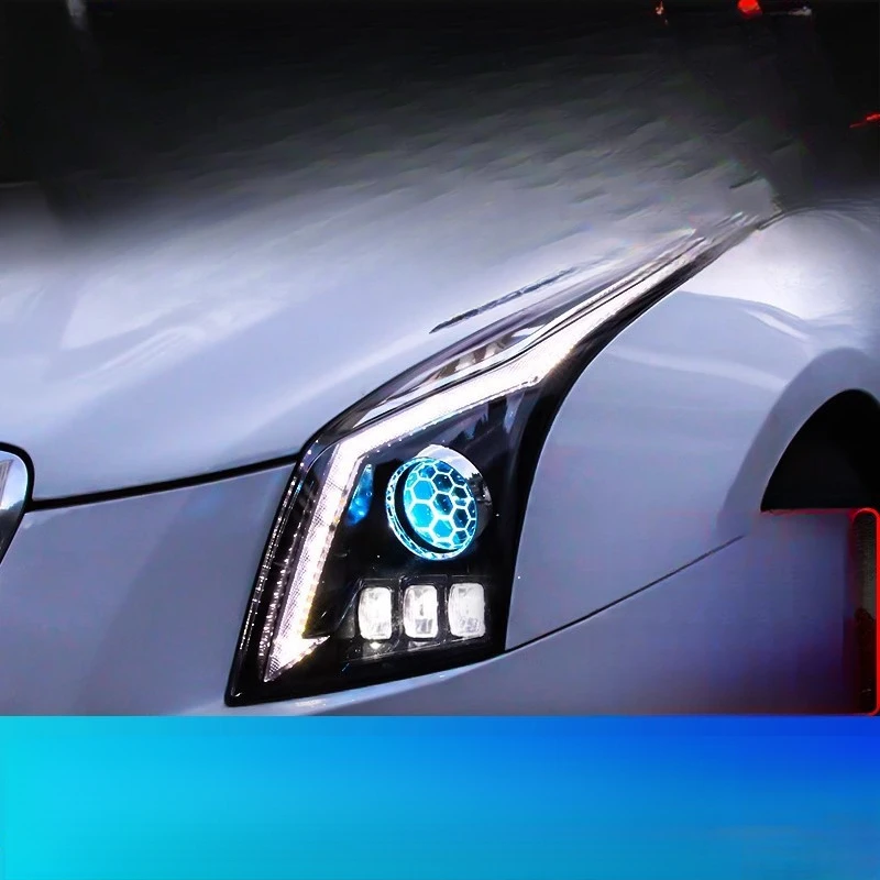 

Suitable for Cadillac ATSL Headlight Assembly ATS Modified GTR God of War LED Daytime Running Light Flowing Turn Signal Light