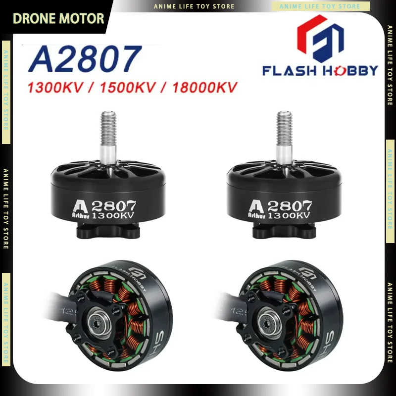 

Бесколлекторный двигатель Flash Hobby A2807 для FPV-дронов, 1300/1500/1800KV, 4-6S, профессиональный мотор для FPV-гонок, радиоуправляемых моделей, подарок для мальчиков