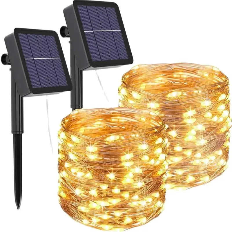 32m/22m/12m/7m Solar LED Light Outdoor Festoon Lamp Garden Fairy Light String Waterproof Christmas Garland Yard Decoration