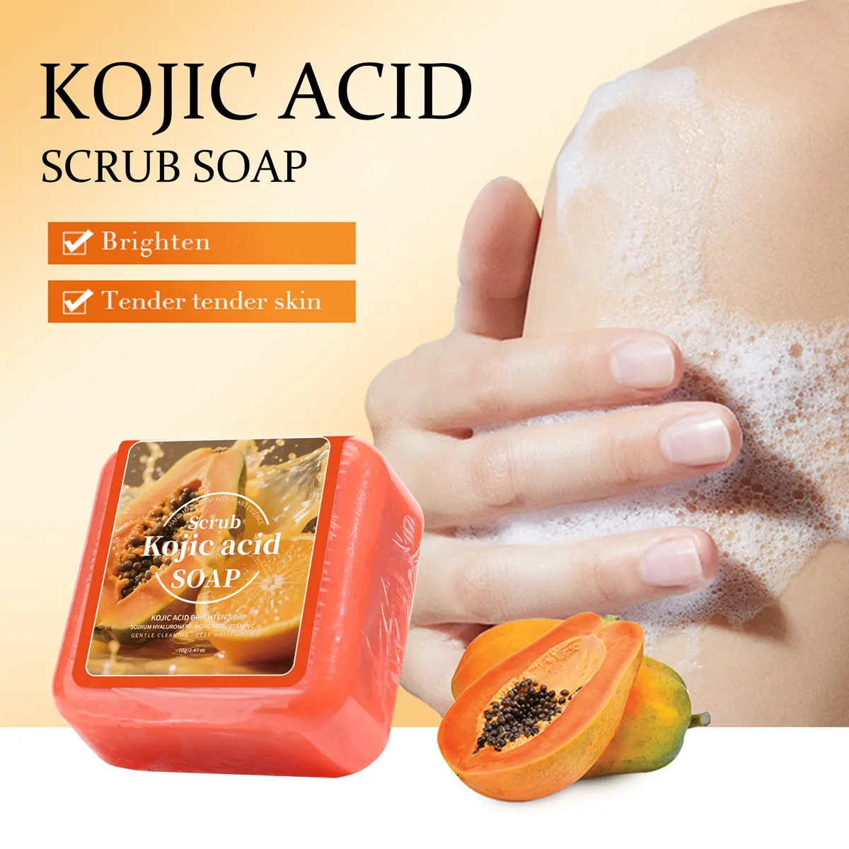 

Citric Acid Papaya Essential Oil Cleansing Soap Deeply Cleanses And Illuminates The Skin Disposable Soap For Business Trips And