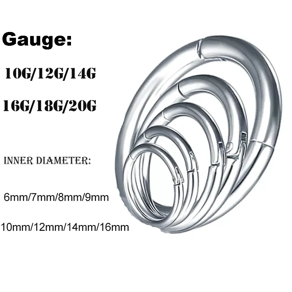 1 cái G23 Titanium Bản Lề Segment Nhẫn Mũi Nhẫn Piercing Núm Vú Tai Vách Ngăn Vành Sụn Clicker Lip Đồ Trang Sức Cơ Thể 14 gam 16 gam