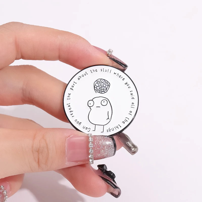 Depression Anxiety Cartoon Animal Brooches Enamel Pins Mental Health Creative Cartoon Lapel Badges Collar Backpack Accessories