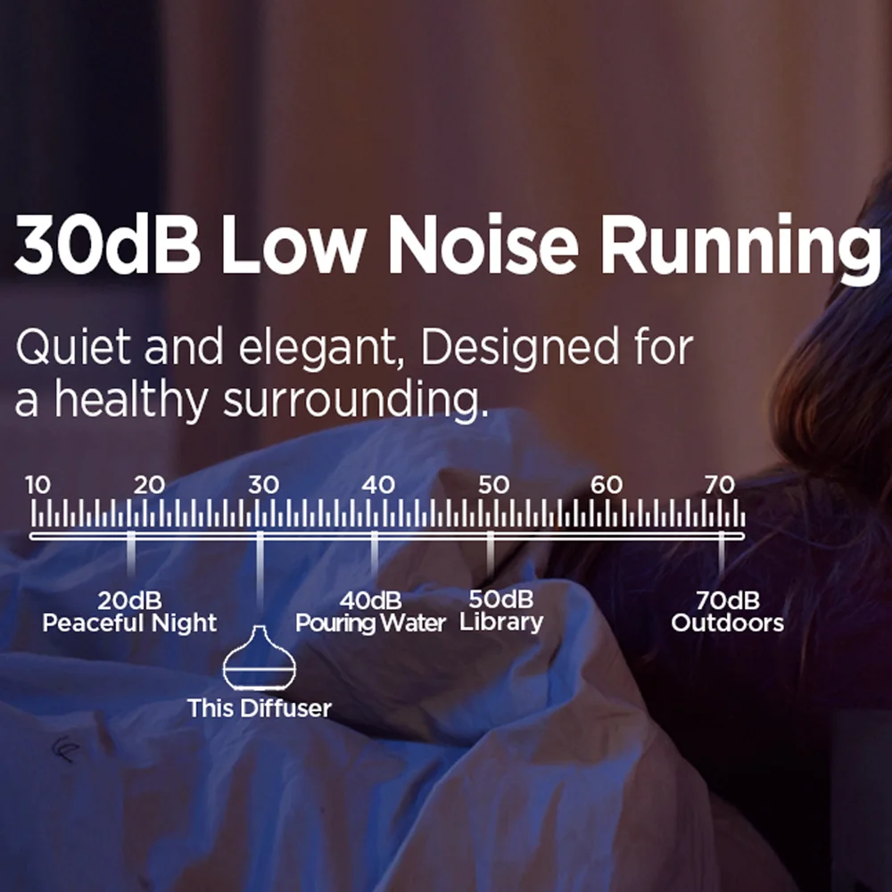 موزع روائح عطرية من الخشب الأصفر مع 6 زيوت أساسية، مرطب رذاذ بارد بالموجات فوق الصوتية سعة 550 مل مع جهاز تحكم عن بعد #5