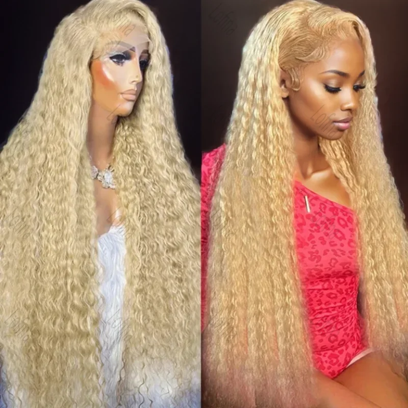 

13x6 613 Blonde Deep Wave Lace Front Wigs Lace Frontal Wig 100% Brazilian 13x4 HD Transparent Curly Human Hair Wigs For Wome