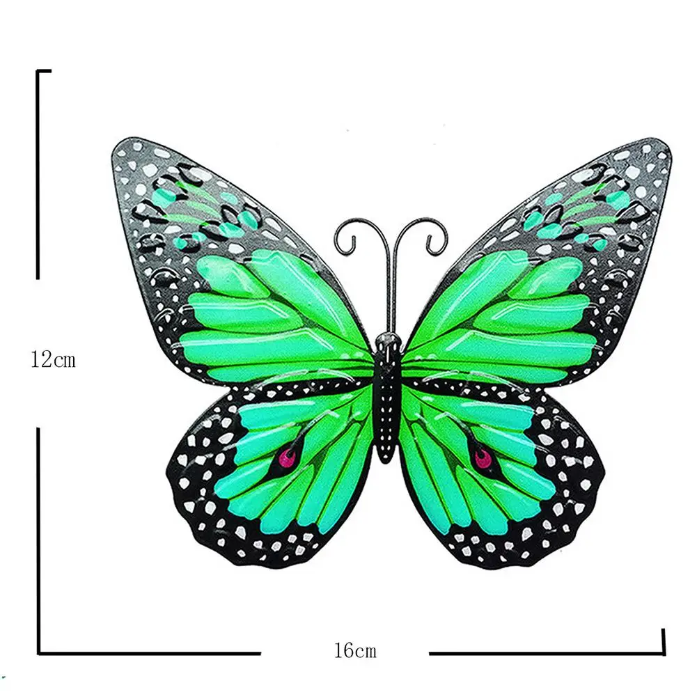 3D Design Butterfly Wall Art Long-lasting Iron Modern Or Rustic Area Nature Art Charming Wire Antennae Gardens