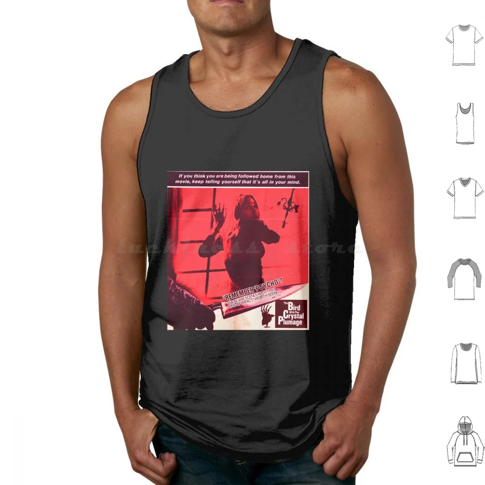 The Bird With The Crystal Plumage Tank Tops Print Cotton Phenomena Bird With The Crystal Plumage Horror Italian Horror