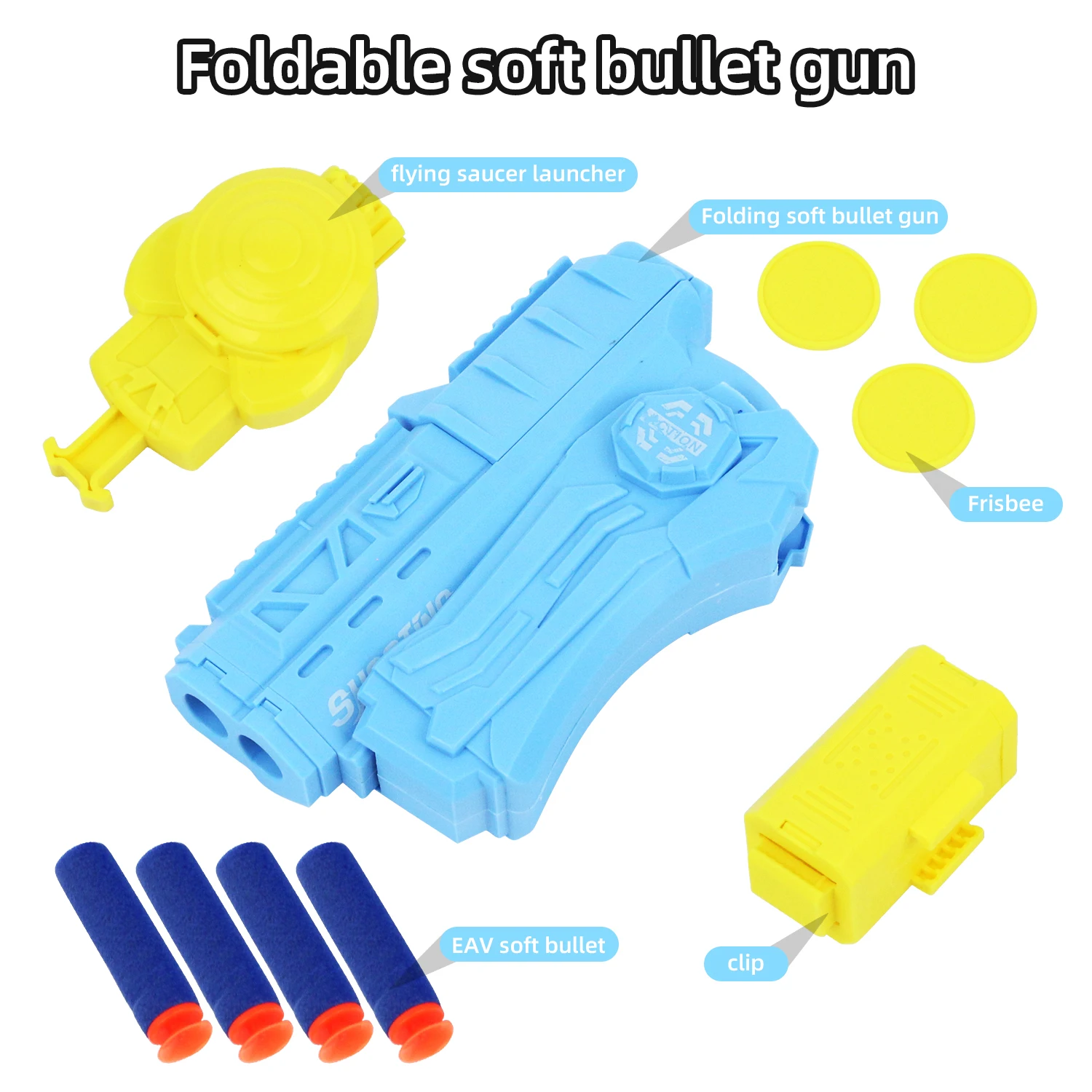 Three in one manual soft bullet gun simulation interactive shooting gun model outdoor interactive toy