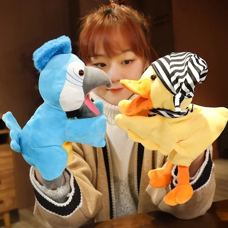 wholesale  parrot and Duck Hand Puppet Plush Toys little bird Birthday Gift Doll High Quality Stuffed Animals Kids Education Toy