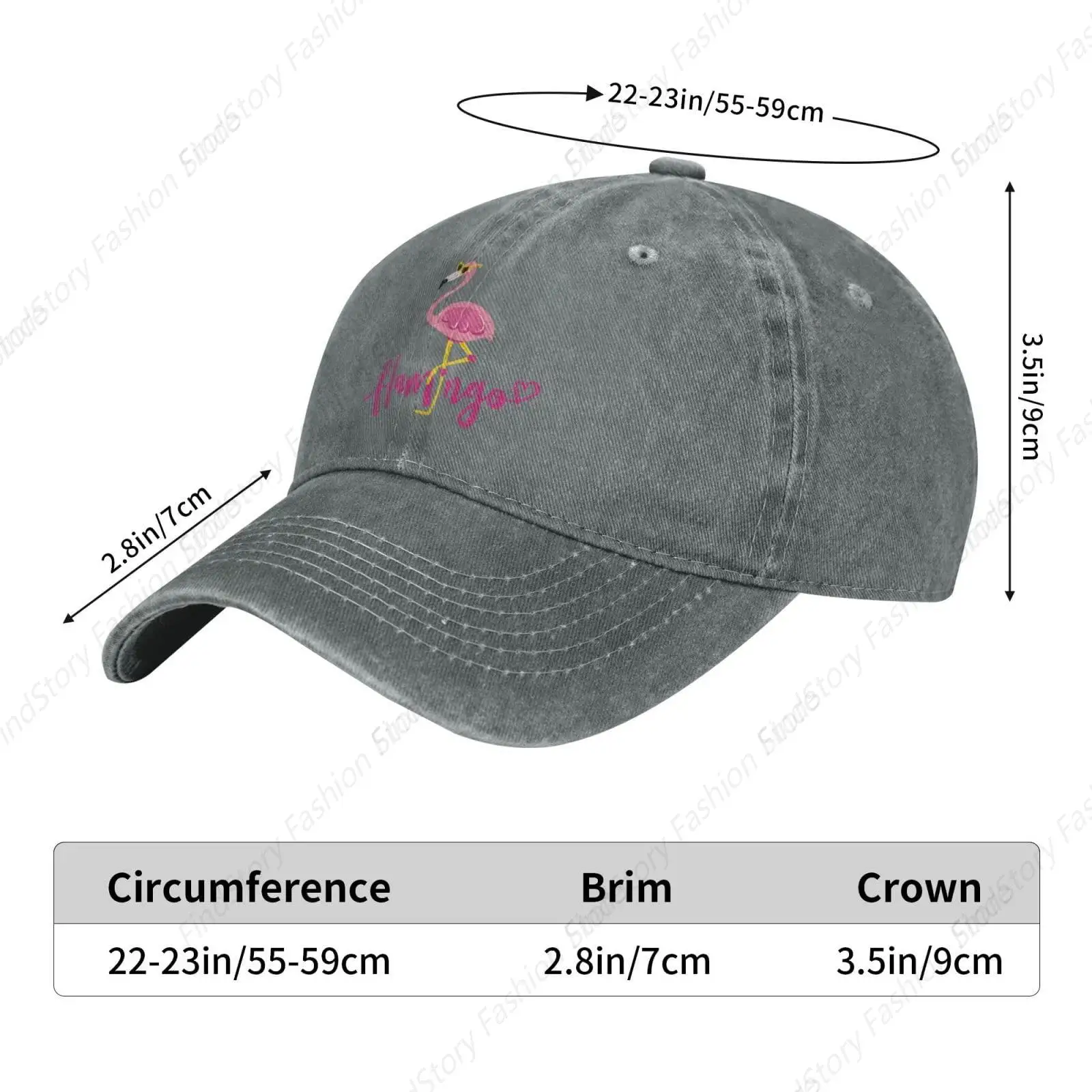 Funny Flamingo Baseball Cap Unisex Vintage Trucker Denim Hat Adjustable Cowboy for Men Women Casual Hip-hop Sports