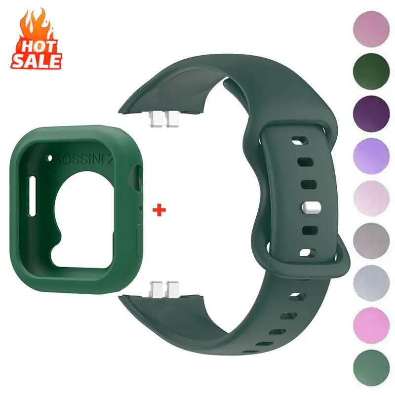 רצועת שעון סיליקון + תיק עבור Huawei Honor Choice ROSSINI 2i שעון חכם צמיד & תיק סרט חילוף רצועת מפרק
