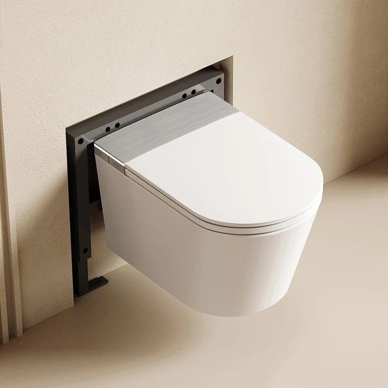 S029 Home Luxury Modern Style Wall Hung Bathroom Smart Toilet Bidet One Piece Ceramic Toilet With Round Bowl And S-Trap