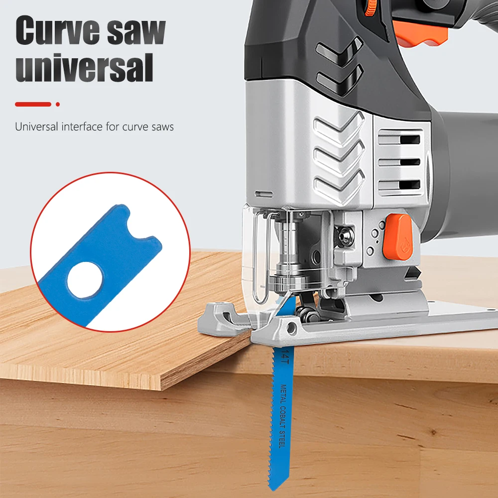 AURWOF 1 pieza 7 piezas hojas de sierra de calar con vástago en U 68/100mm T6-T32 hojas de sierra de calar de acero/madera surtidas para herramientas de corte JIG02T7AT
