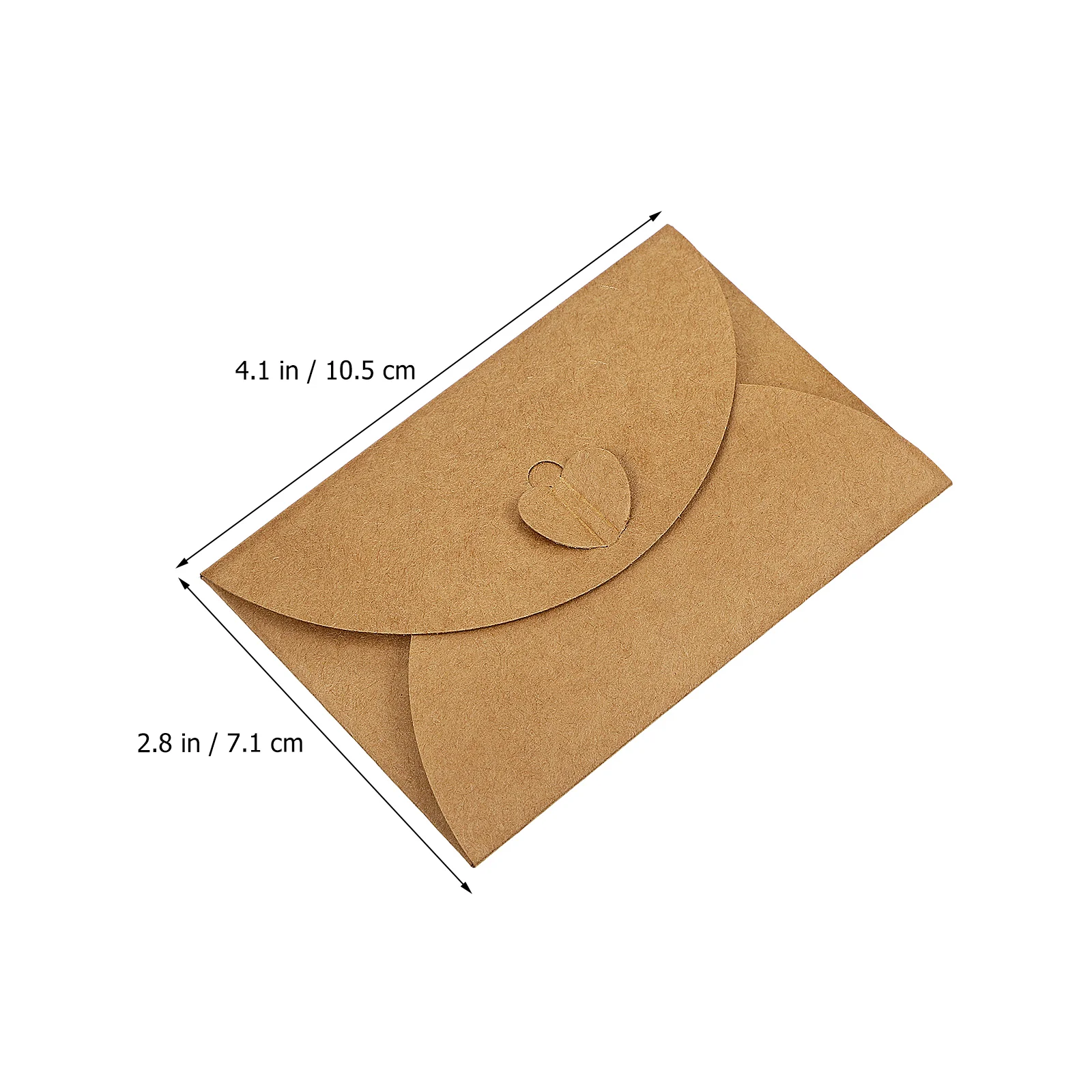 Heart Buckle Kraft Paper Bless Cards Empty with Envelopes Festival and Love Invitation Brown