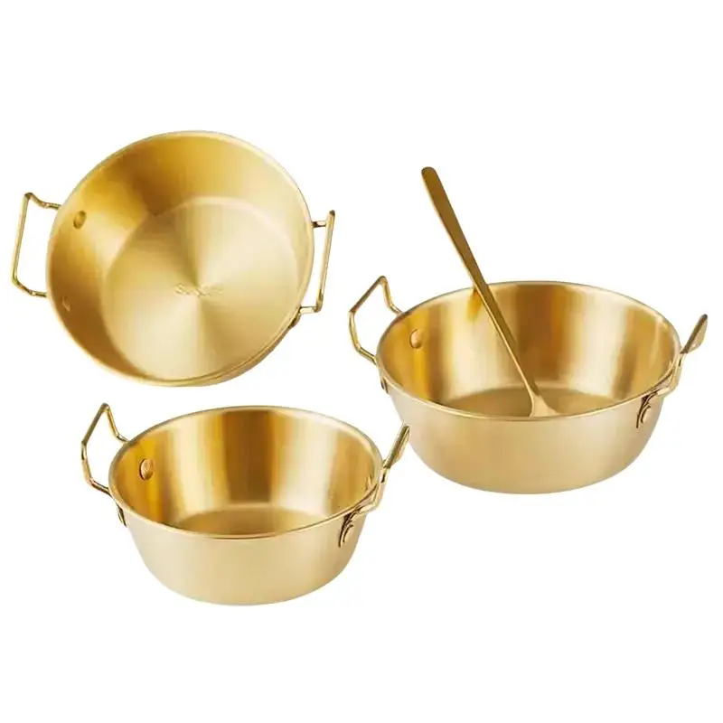 【HM】1pc 304 Stainless Steel Instant Noodle Bowl Korean Rice Wine Bowl With Handle Salad Snack And Fries Bowl