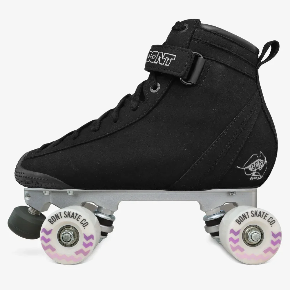 BONT Vegan ParkStar Black Quad Roller Skates for Street And Park Use Durable Speed Skates for Lifestyle And Roller Derby