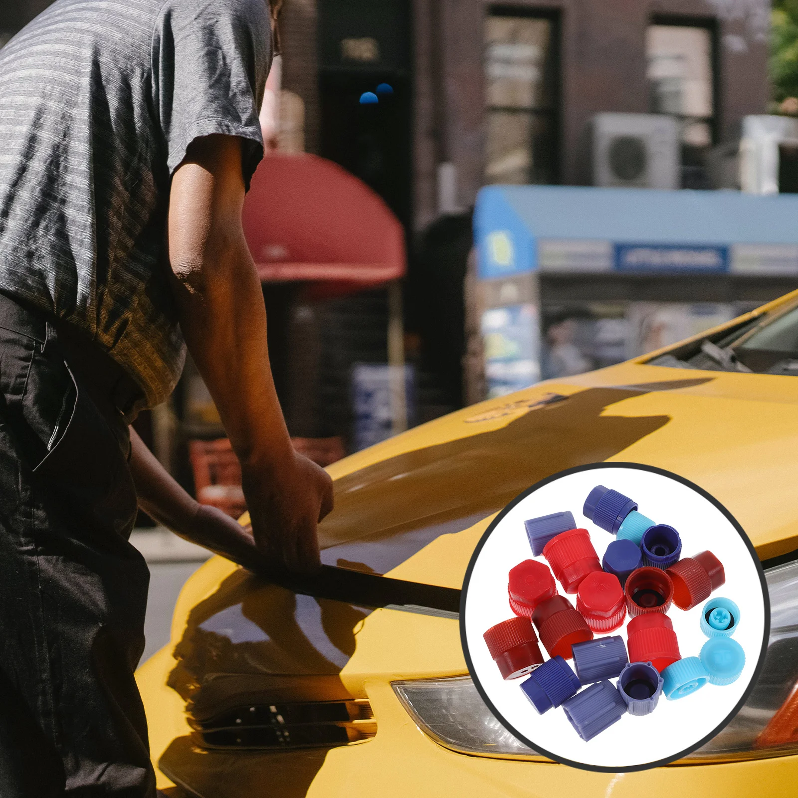 

1Set Air Conditioning Service Cap Durable ABS Seal Cap Easy Installation Multiple Specifications Available Charging Port Caps