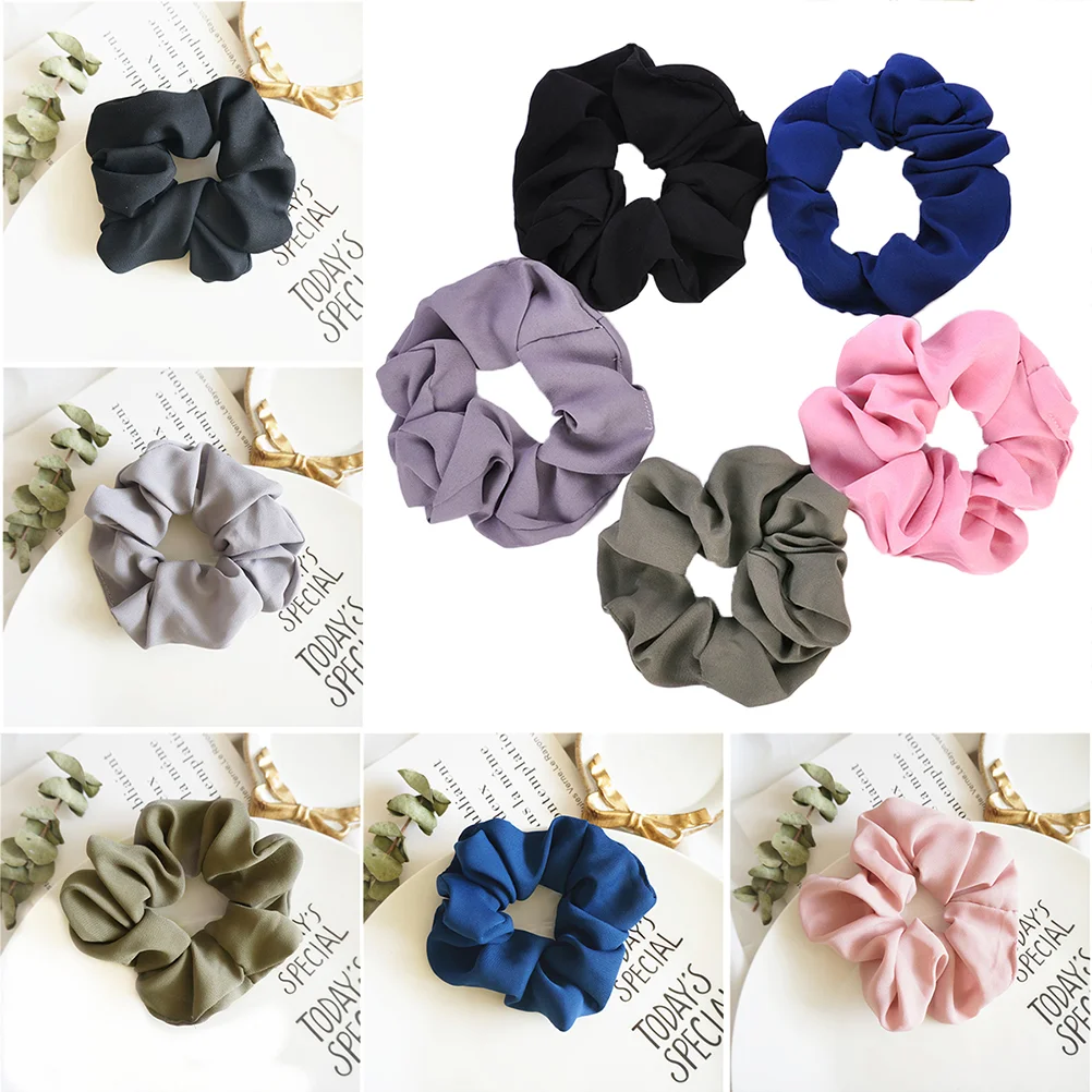 5pcs Boutique Hair Ties Ponytail Holders Stretchy Elastic Cloth Hair Ropes Hairband Styling Accessories for Girls Women