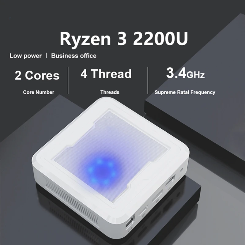 For AMD Ryzen 3 2200U Up To 65W Mini PC DDR4 NVME SSD Wifi5 BT 4.2 Gaming Computer RX Vega 10 Graphices