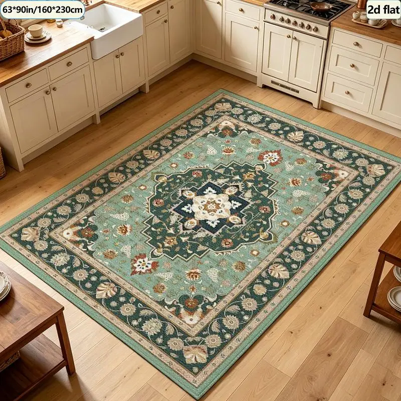 Bright Bohemian Ethnic Carpet Flooring Vibrant Floral Geometric Square Rug Colorful Boho Style Home Floor Carpet