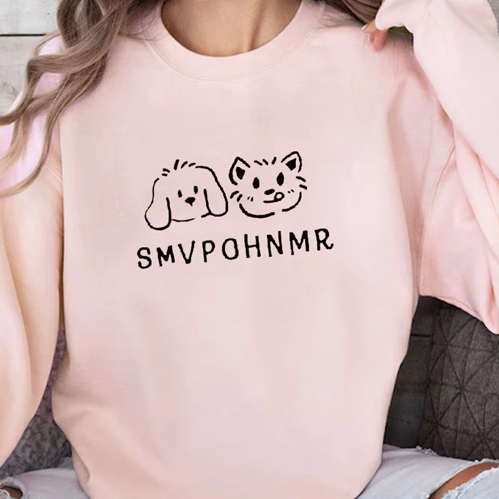 

Cute Cartoon Kitten and Puppy Couple Sweatshirt Casual Crewneck Retro Vintage Sweatshirt Graphic Hoodies Y2K Daily Wear Unisex