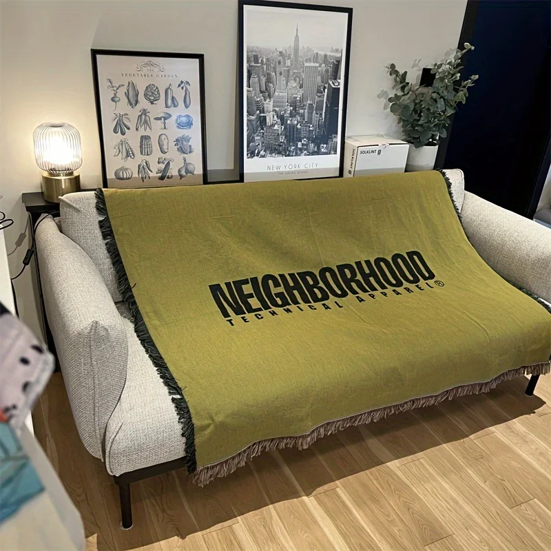 Green Multipurpose Outdoor Camping Blanket Woven Sofa Bed Decorative Tapestries Car Mat - Versatile Portable Picnic Blanket