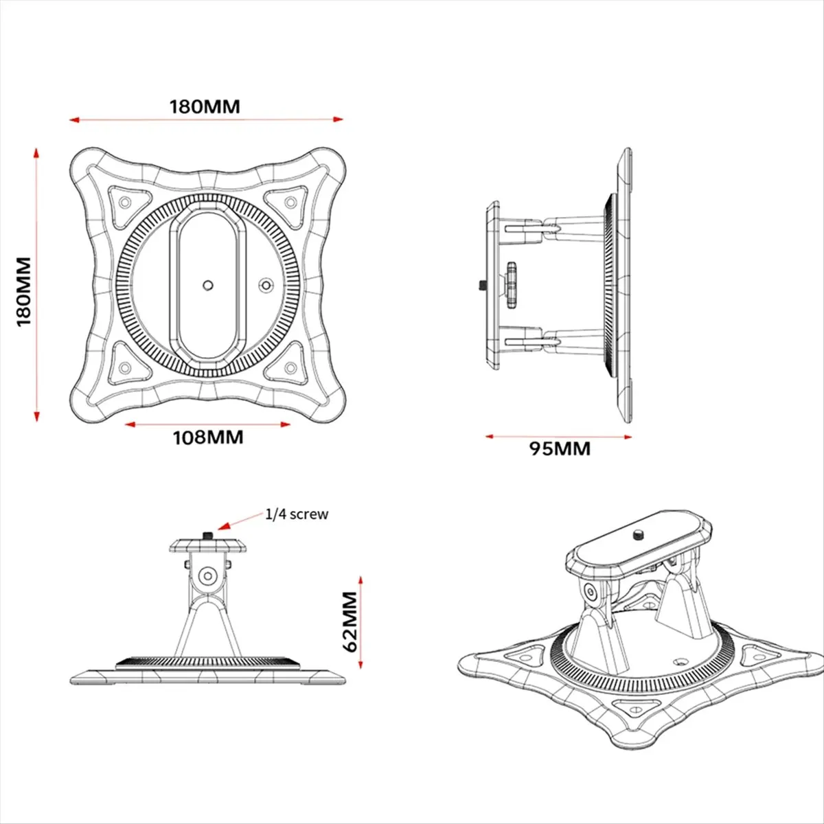 【A15I】 Suporte de Mesa Multifuncional para Projetor com Gimbal Branco