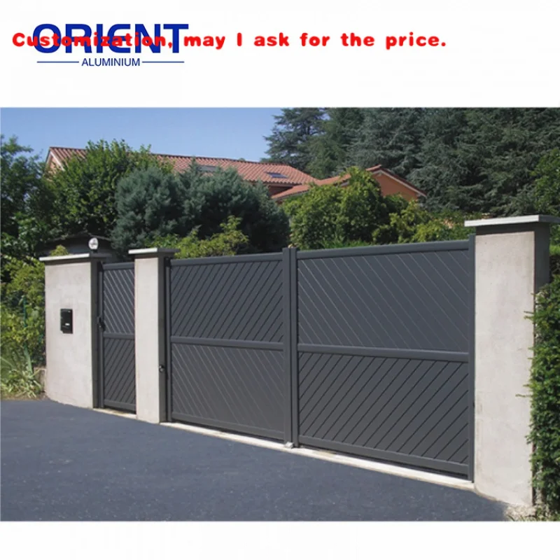 custom.High Quality Customized Size Gate Automatic Motorized House Main Gate Aluminium Driveway Swing