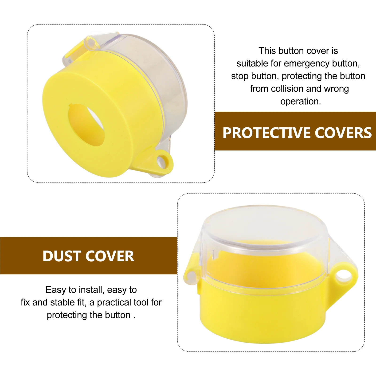 Emergency Stop Button Cover Transparent PC Protector for Machinery Home Garage Easy Install Anti Collision Guard