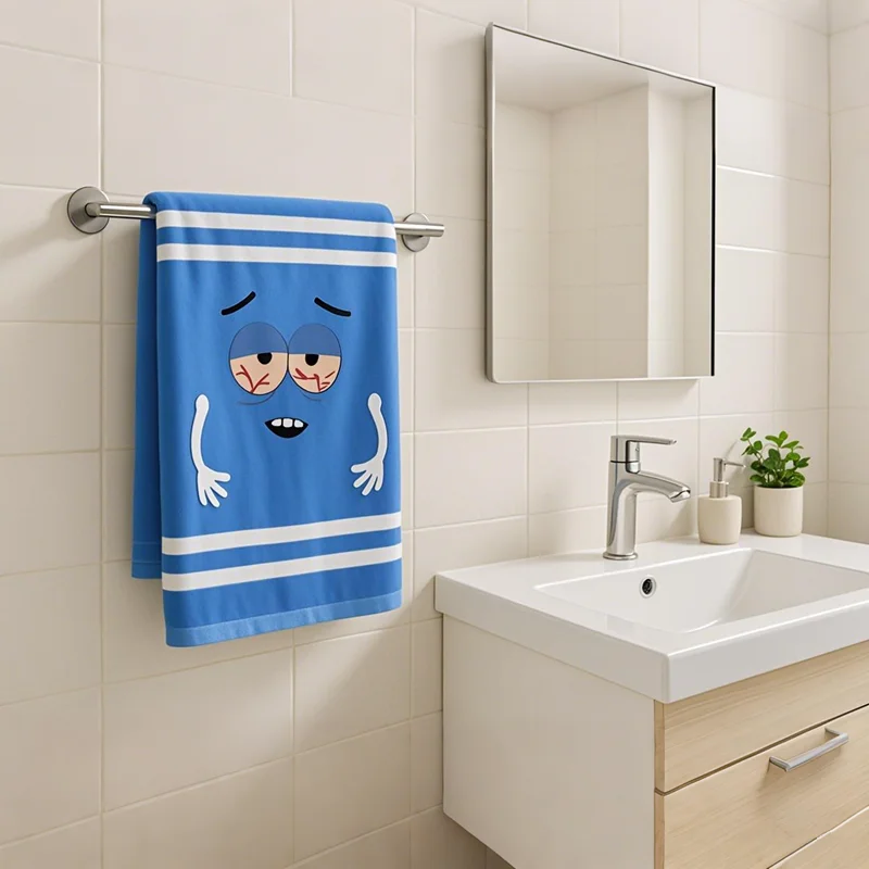 Cute cartoonTowelie Hand Towel Quick-Dry Polyester Woven Dish Cloth Super Soft Fantasy Themed Oblong Towel for Kitchen Bathroom