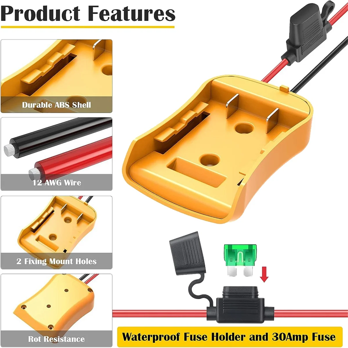 

X62A_Battery Adapter for Dewalt 20V Li-Ion Battery Dock Holder Power