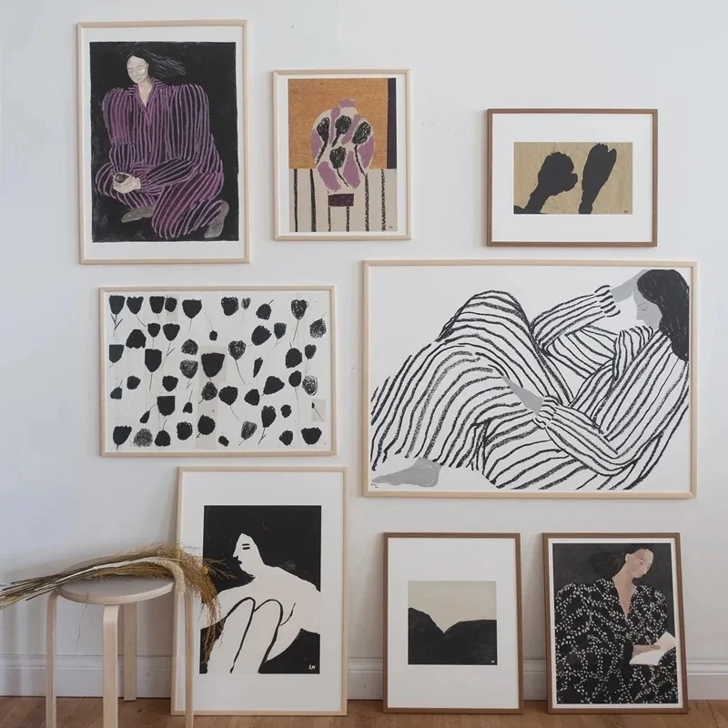 (No frame)Exquisito pequeño cielo, figuras geométricas de arte abstracto, pintura en lienzo, carteles e impresiones en lienzo