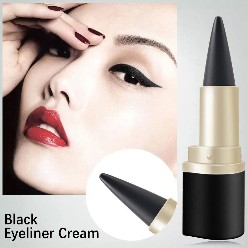 1pcs Black Long-lasting Eye Liner Pen Makeup 24-hour Waterproof Eye Eyeliner Gel Cosmetics Eye Shadow Pencil Shimmer F2u3