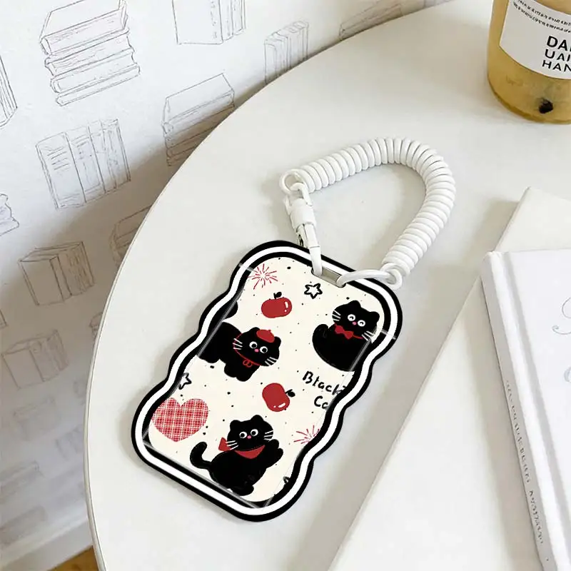 Cards Cover for Kpop Photocard Holder Photo Protector Student Bus/Meal Card Protection Case Stretchable Spring Cord