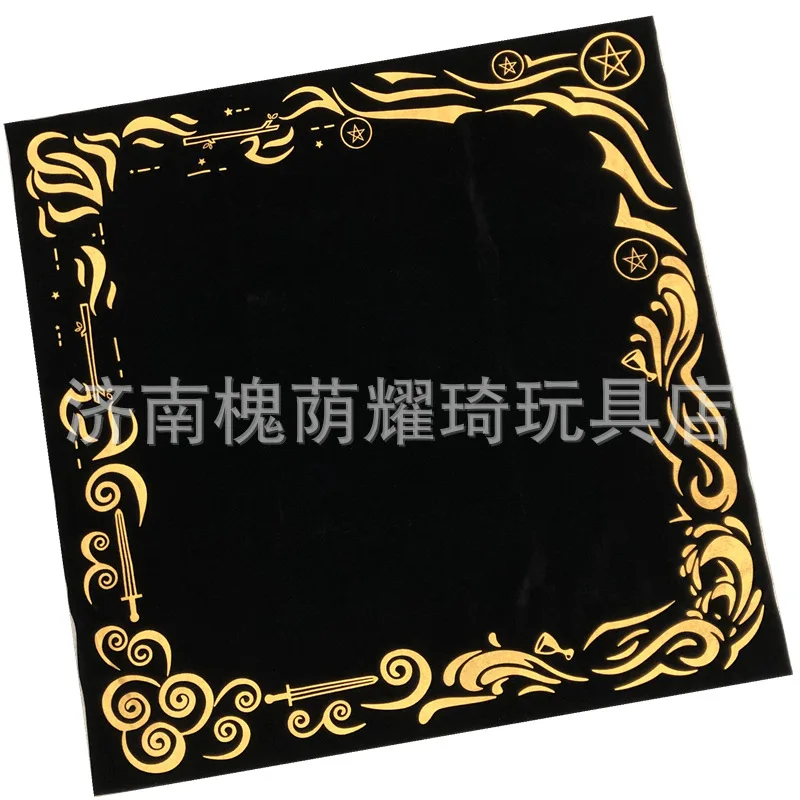 

Foreign Trade-Border Tarot FourTheme Board Game Cards Card Tablecloth Card Bag Black Bronzing Silk Screen Flock F