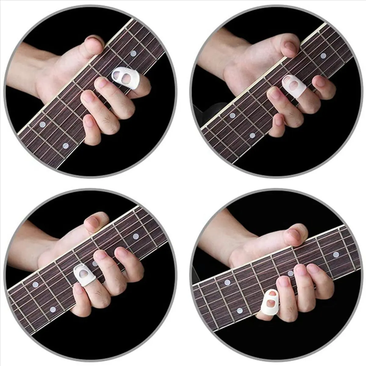 TUREBG 400 Pcs Fingertip Protectors, 5 Sizes Ukulele Finger Caps,for Guitar Ukulele Stringed Instruments
