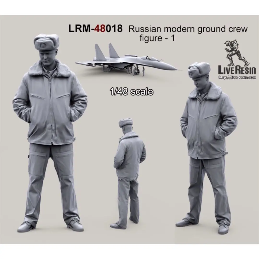 Die-cast 1/48 scale modern Russian military Ground crew-1 (excluding aircraft) micro-scene with self-assembled unpainte GK hobby