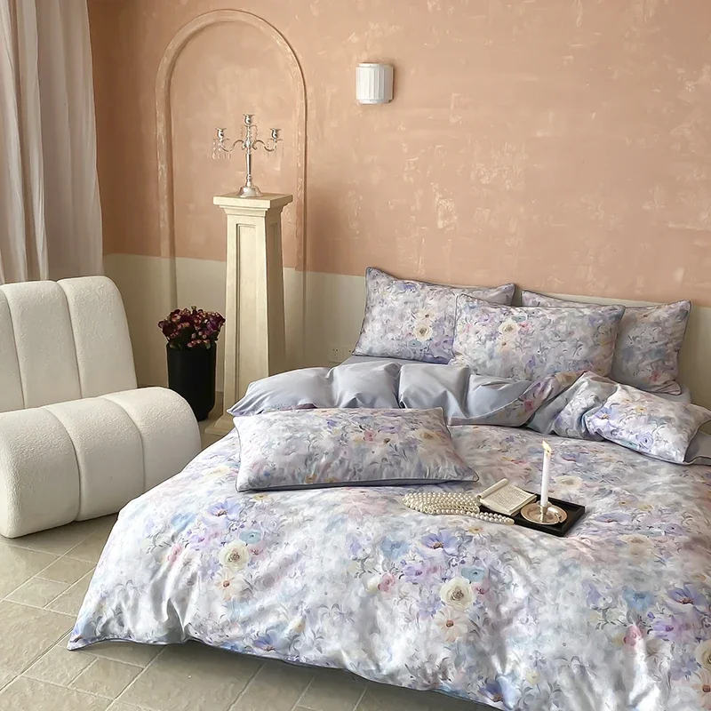 Svetanya Print Egyptian Cotton Bedding Sets Ru Queen King Size Bed Linens Pillowcase Sheet Duvet Cover Set