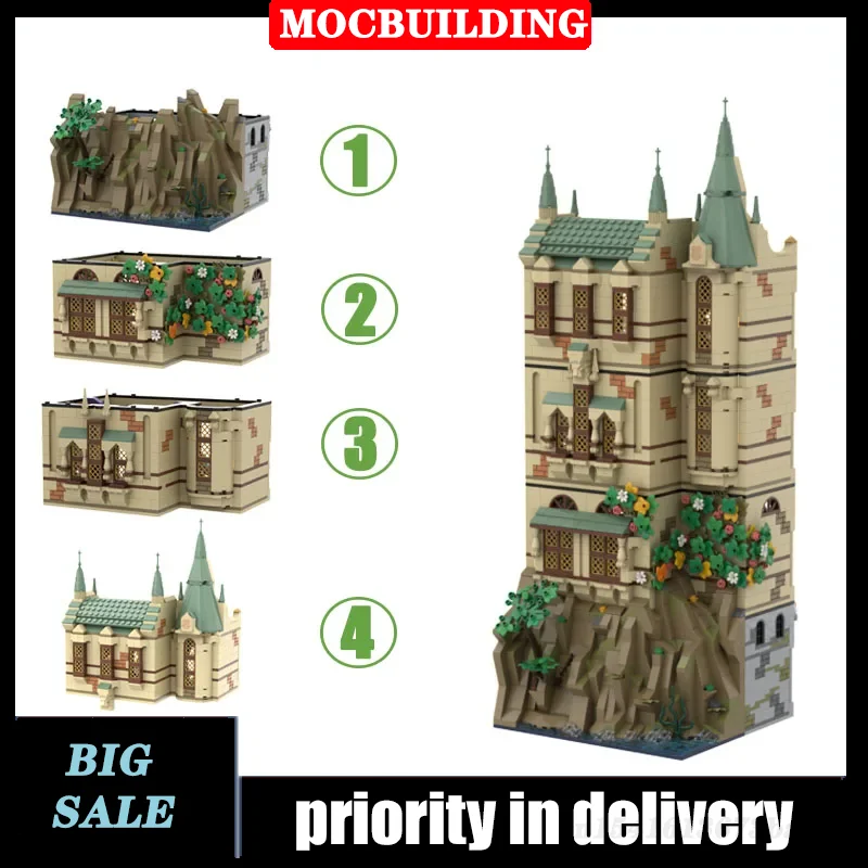 MOC Scene Building Tower Model Building Block Assembly Mountain Classroom Collection Series Toy Gifts