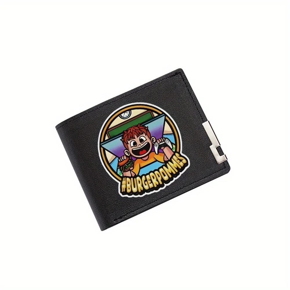 Boy with burger and controller Men's Wallet Printing Design Simple Modern Stylish Business Father's Boyfriend's Christmas Lover'