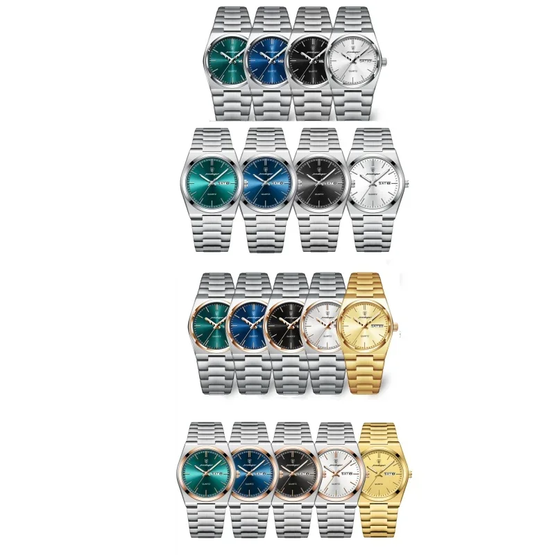 POEDAGAR ساعات الزوجين موضة الاتجاه ساعة كوارتز أصلية للحبيب مقاوم للماء مضيئة تاريخ الأسبوع الرجال والنساء ساعة اليد #3