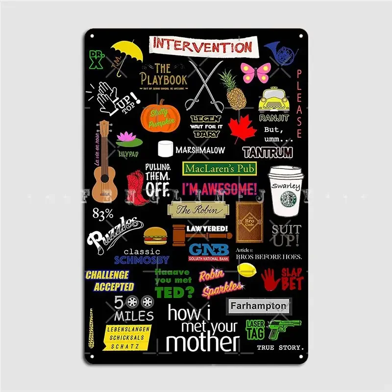 How I Met Your Mother Himym Tv Show Collage Metal Plaque Poster Cinema Living Room Garage Decoration Tin sign Poster