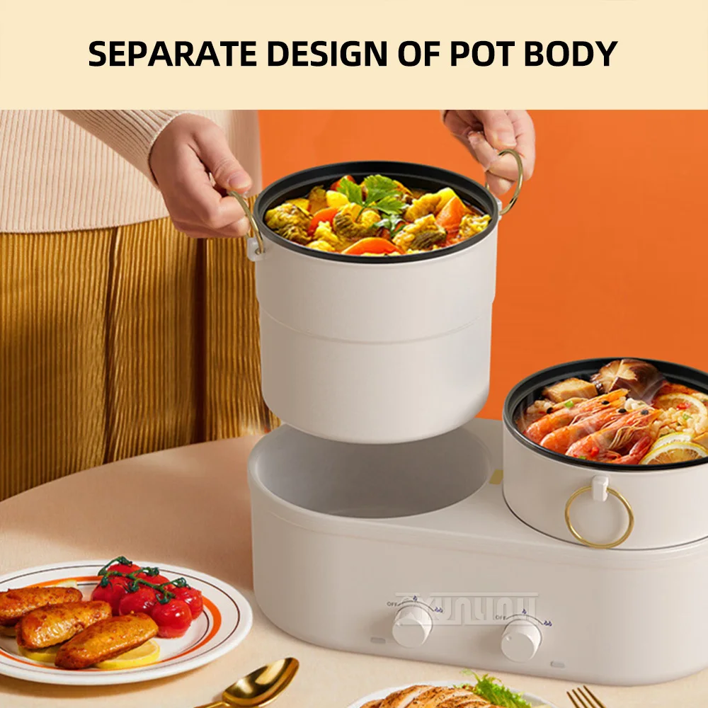 Kitchen Cooking Pot Double Multi Cooker Electric Boiling Pot Split Type Hot Pott Elektrisch