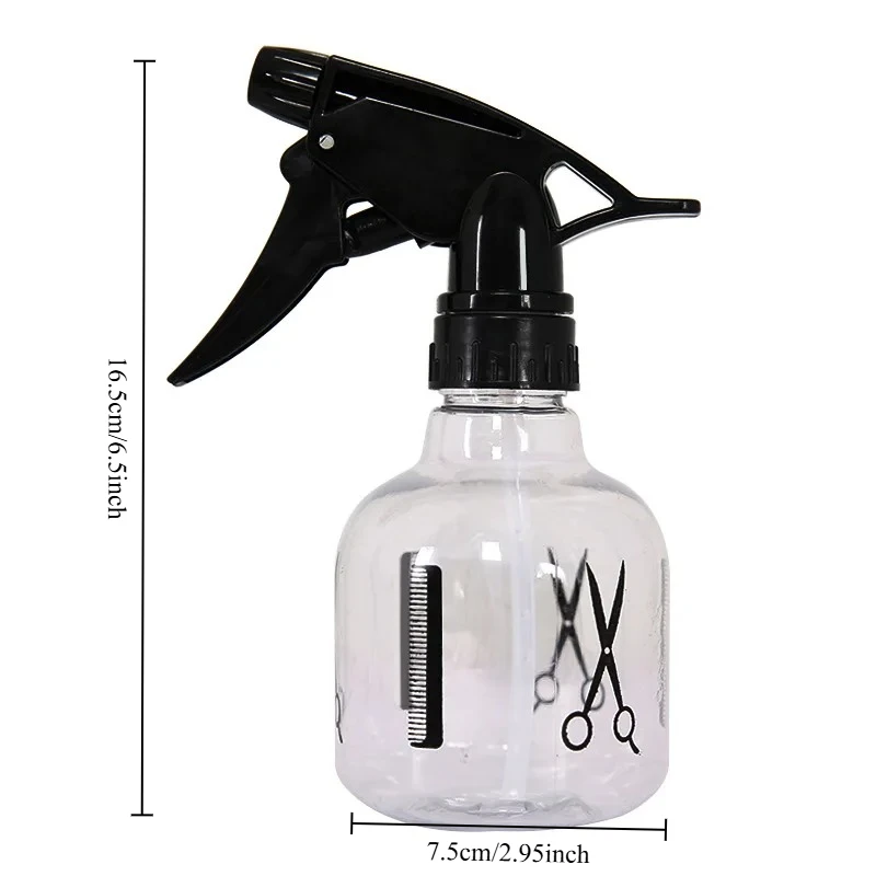 1pc Bouteille pulvérisateur en plastique transparent avec peigne et ciseaux, à pression, pour salon de coiffure, accessoires et outils de soin des cheveux