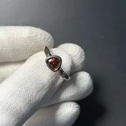 Natural Garnet Ring Oval Stone Female Handmade Rings Fine Jewelry for Women Gift Multicolor vintage style