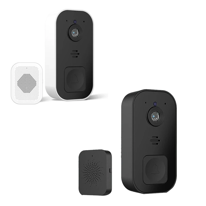 Smart Visual Doorbell Wireless Remote Home High-Definition Night Vision Monitor Video Intercom Doorbell-Black Easy Install