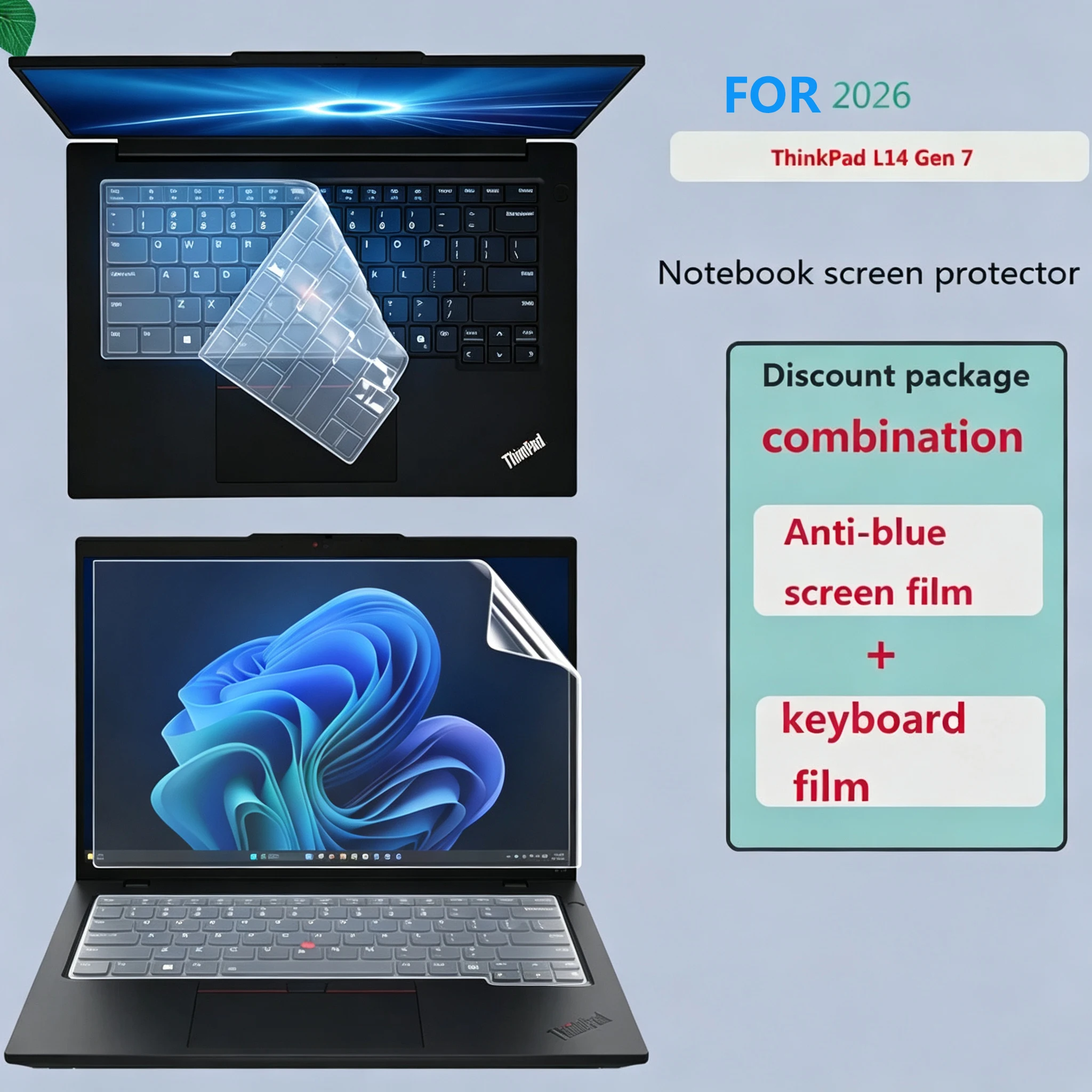 For Lenovo ThinkPad L14 Gen 7 Notebook Keyboard Film Screen Film HD Transparent Anti-blue Matte Privacy Screen Protection Film