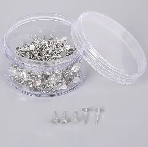 1box 5x13mm 400pcs Flat Earring Pin  Stud Needle Post  Base Pins DIY Jewelry Making Findings