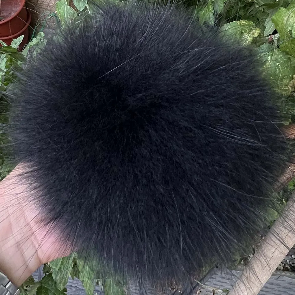 2 pezzi soffici vera pelliccia di procione pompon con bottoni automatici pelliccia fai da te pom pom palline pompon di pelliccia per cappelli lavorati a maglia sciarpe accessori