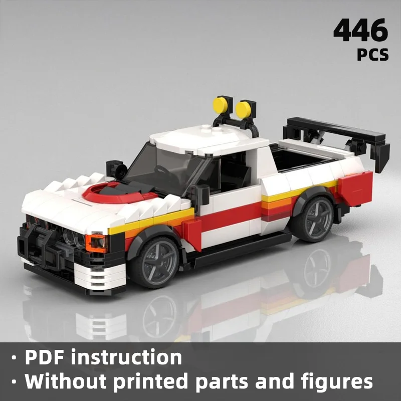 

Street modification themed building block scenes racing pickup truck building blocks are suitable for racing