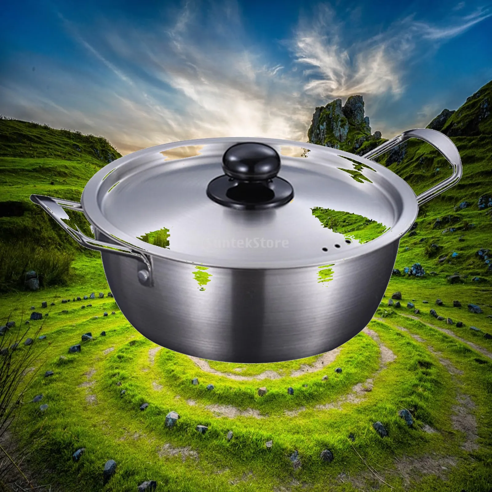 Korean Ramen Cooking Pot Home Instant Noodles Pot for Hiking Picnic Noodle